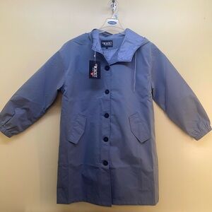 PARIS DESIGN- Women’s Button Down Hooded Raincoat- Size L- GREAT C0NDITION